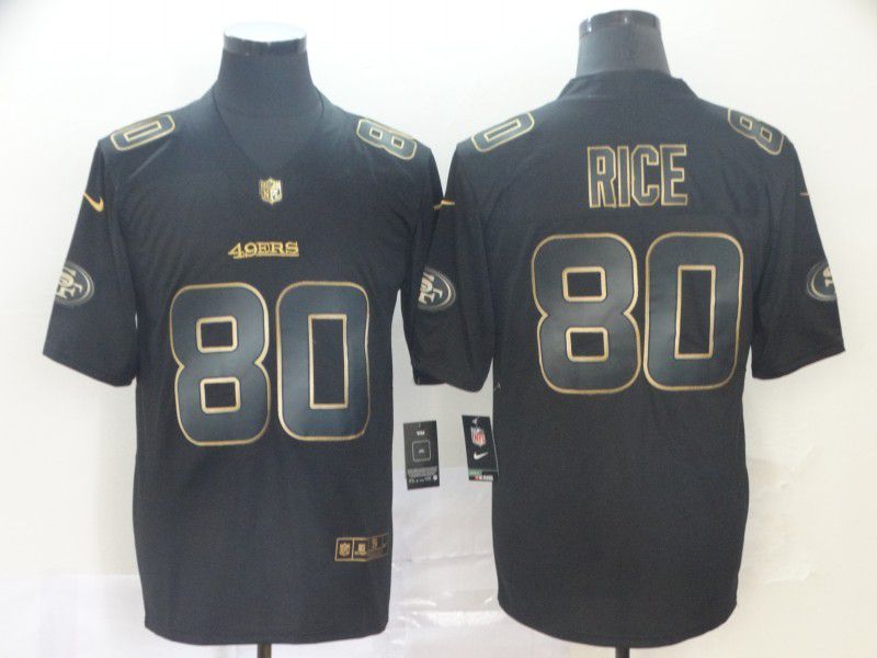 Men San Francisco 49ers #80 Rice Nike Vapor Limited Black Golden NFL Jerseys->san francisco 49ers->NFL Jersey